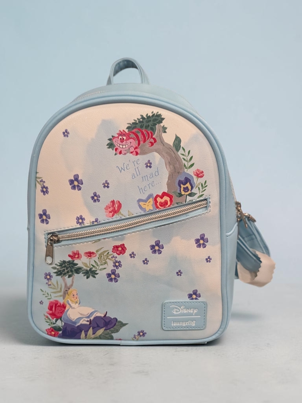 Disney Loungefly Alice in Wonderland "We're All Mad Here" Floral Mini Backpack